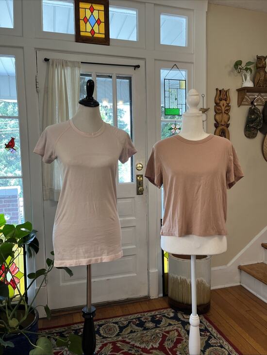 Lululemon Tops - Lululemon Swiftly Tech/ Cotton Tee Shirt Lot Of 2 Women’s Size 8 Bundle Pink Top